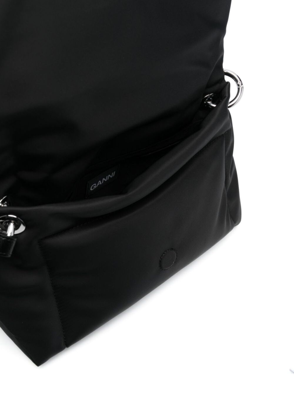 Black Pillow Flap Tote Bag Polyammide Woman Crossbody