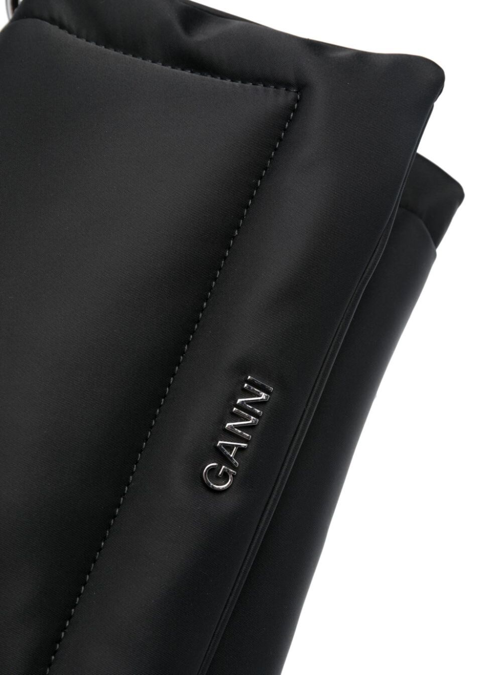 Black Pillow Flap Tote Bag Polyammide Woman Crossbody