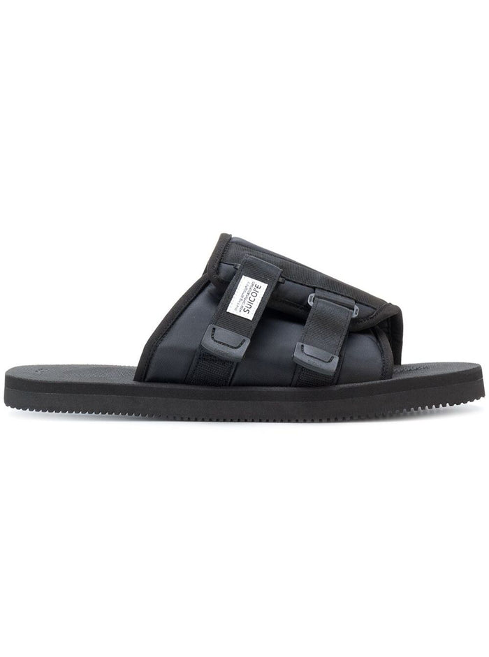 Kaw-Cab Black Sandals With Velcro Fastening Nylon Man Suicoke Flat Shoes