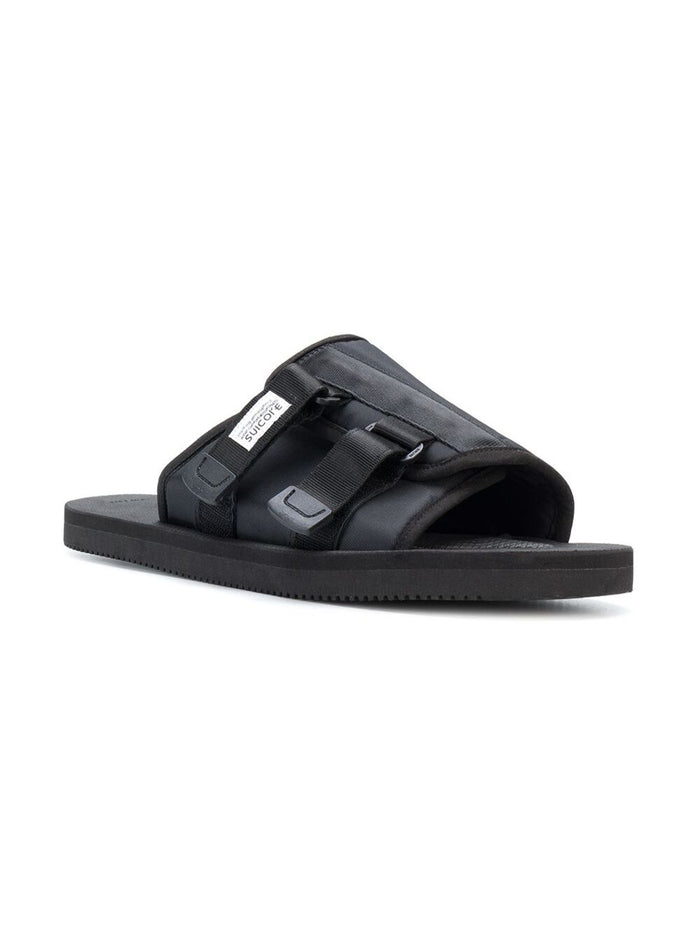 Kaw-Cab Black Sandals With Velcro Fastening Nylon Man Suicoke Flat Shoes