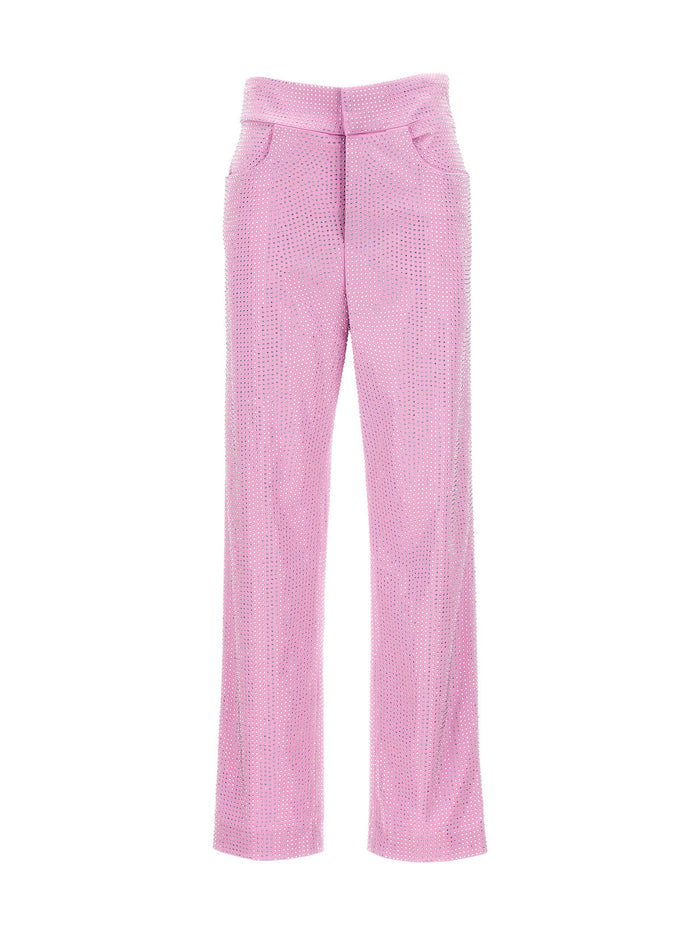 all-over crystal pants Pink Cotton Polyamide Spaniard
