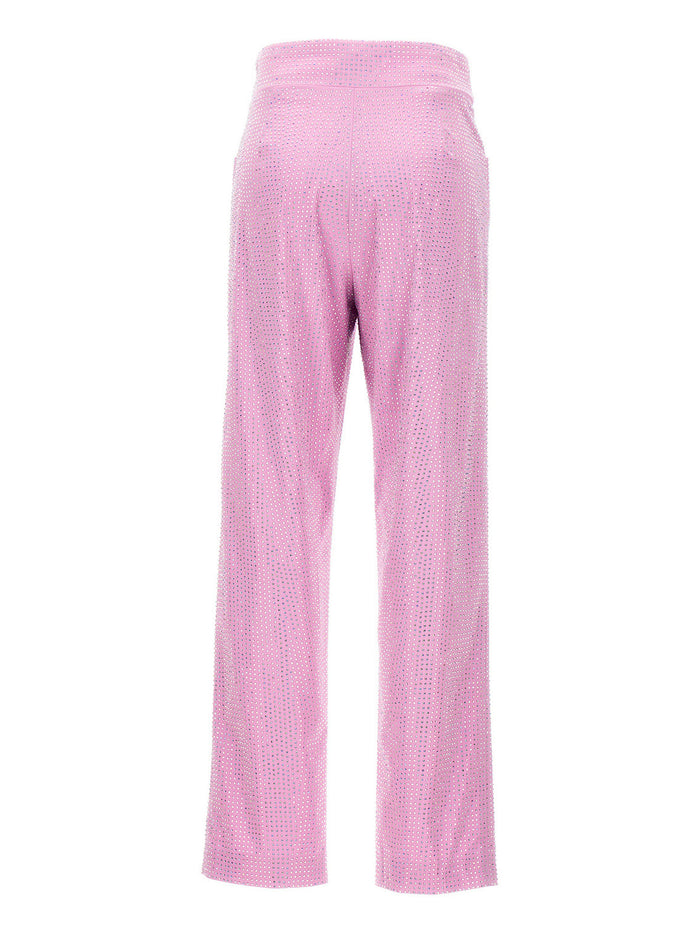 all-over crystal pants Pink Cotton Polyamide Spaniard