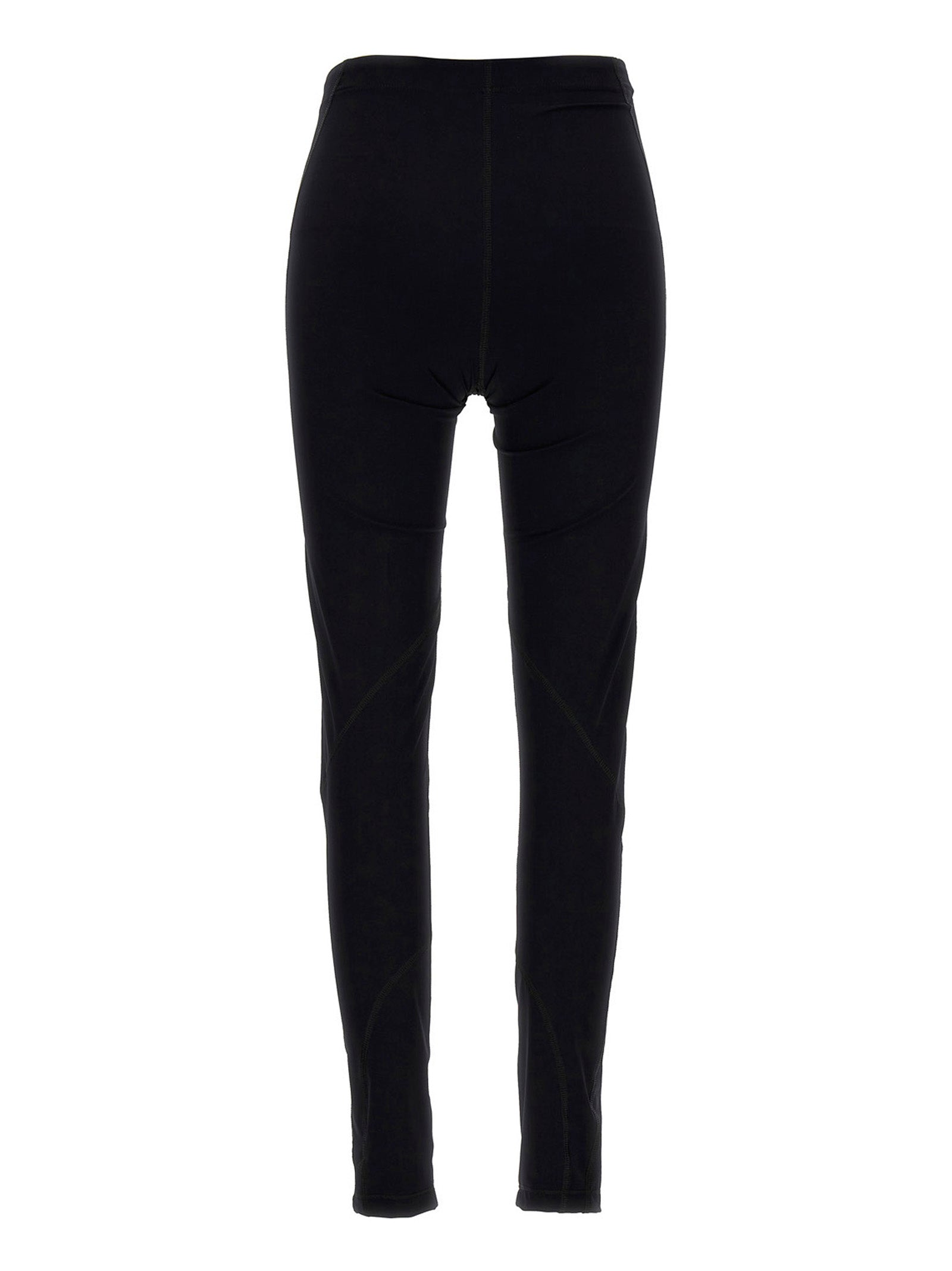 Logo Print Leggings Black Polyamide Elastane