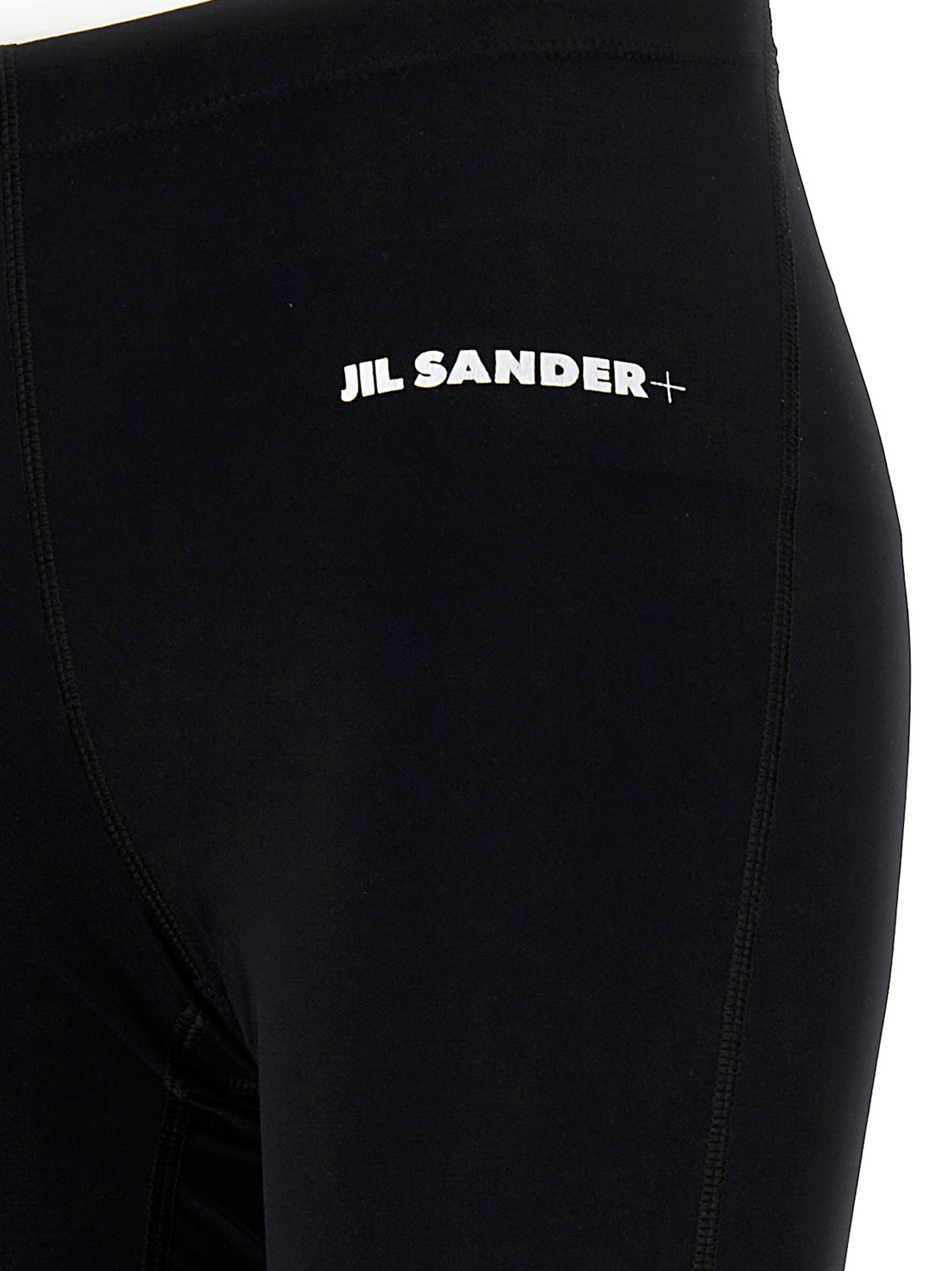 Logo Print Leggings Black Polyamide Elastane