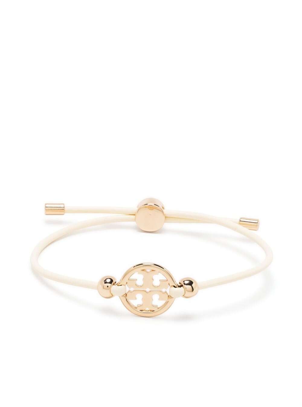Miller Bracelet With Logo Charm Gold-Tone Brass Woman White Cow Cubic Zirconia