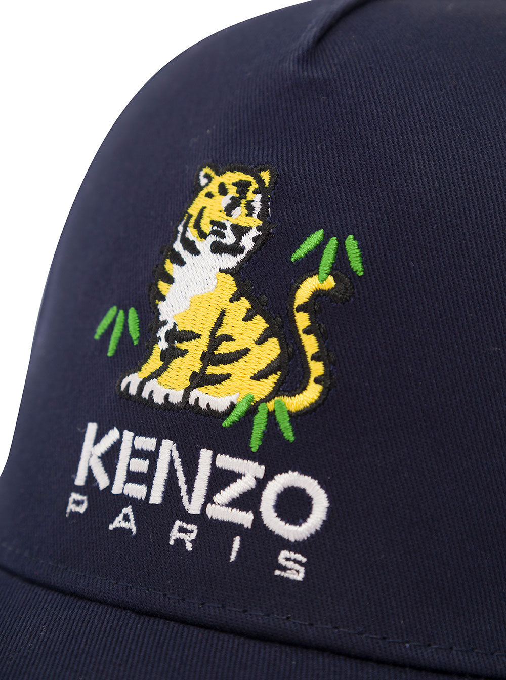 Blue Baseball Cap With Embroidered Tiger And Logo Cotton Boy Blu Hats Gloves
