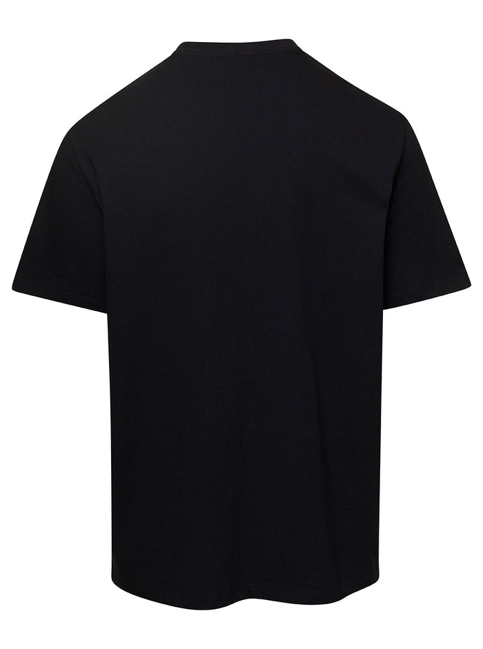 Black T-Shirt With Logo And Crystal Ball Print Cotton Man Tshirts Polo Shirts