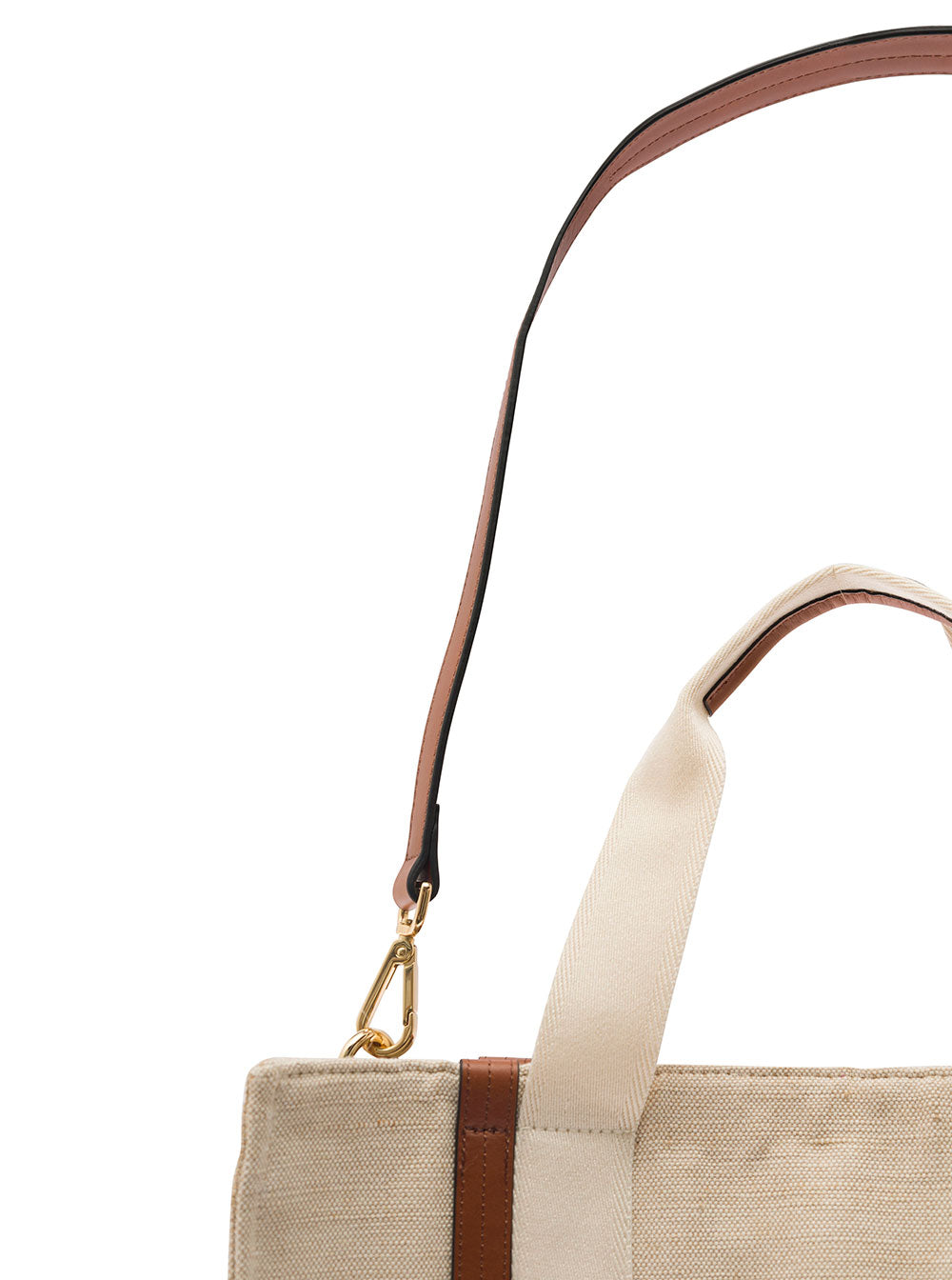 Beige Changing Bag Canvas White Cow Hand