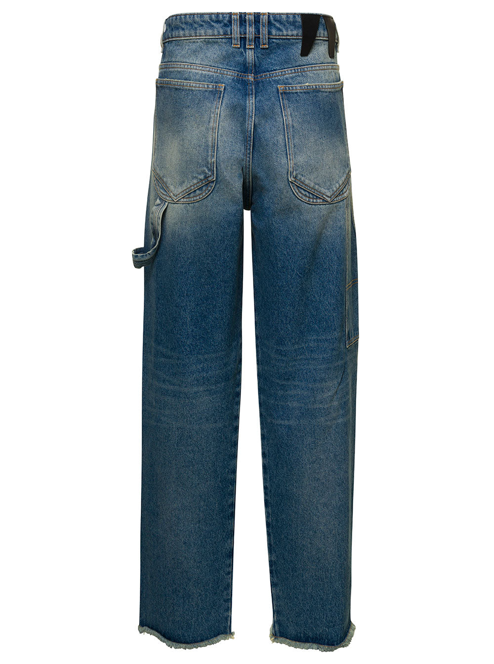 Blue Denim Straight Leg Cut Jeans Cotton Man Blu