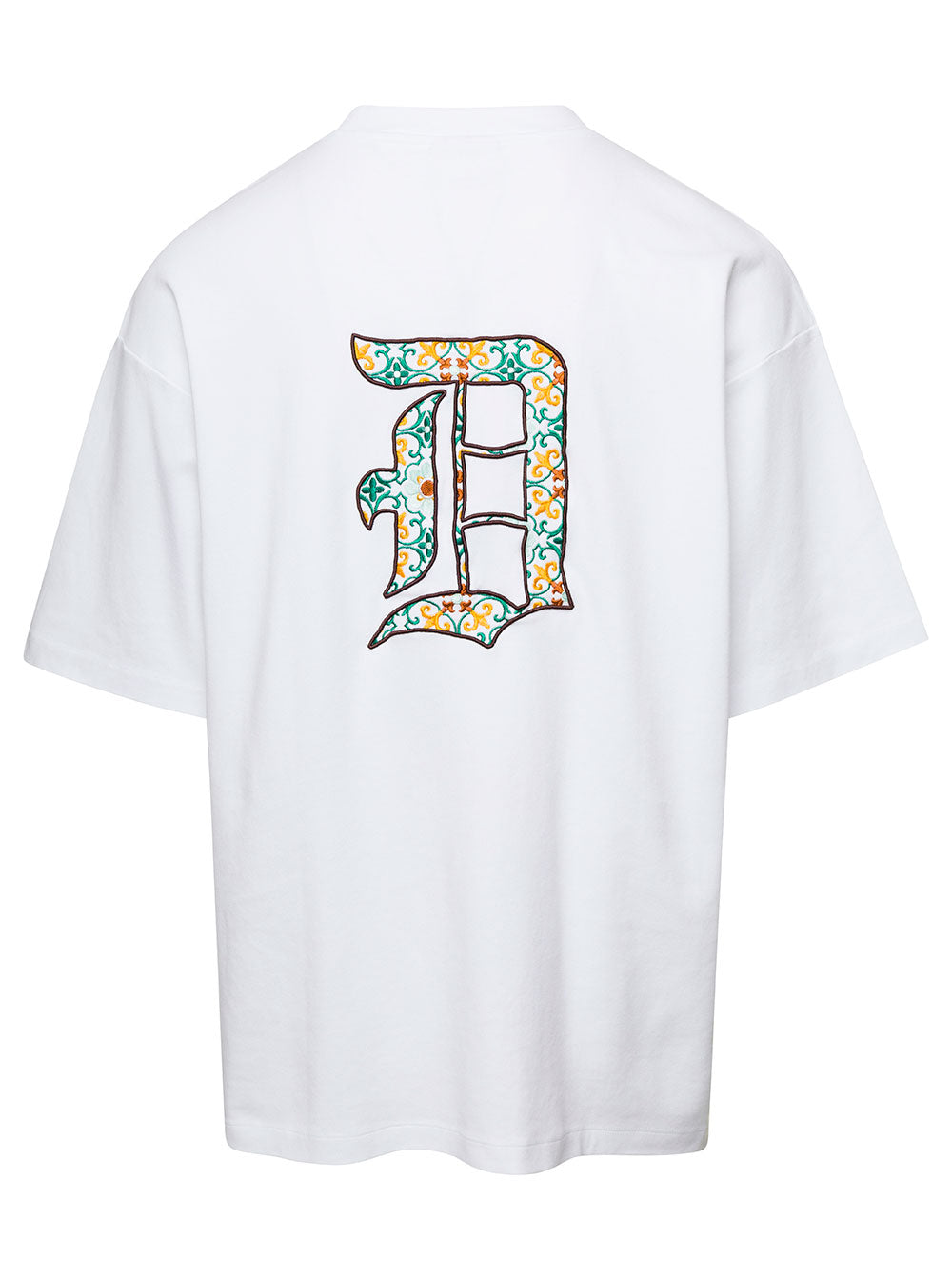 White Crewneck T-.shirt With Embroidered Logo On The Front Cotton Man Tshirts And Polo Shirts