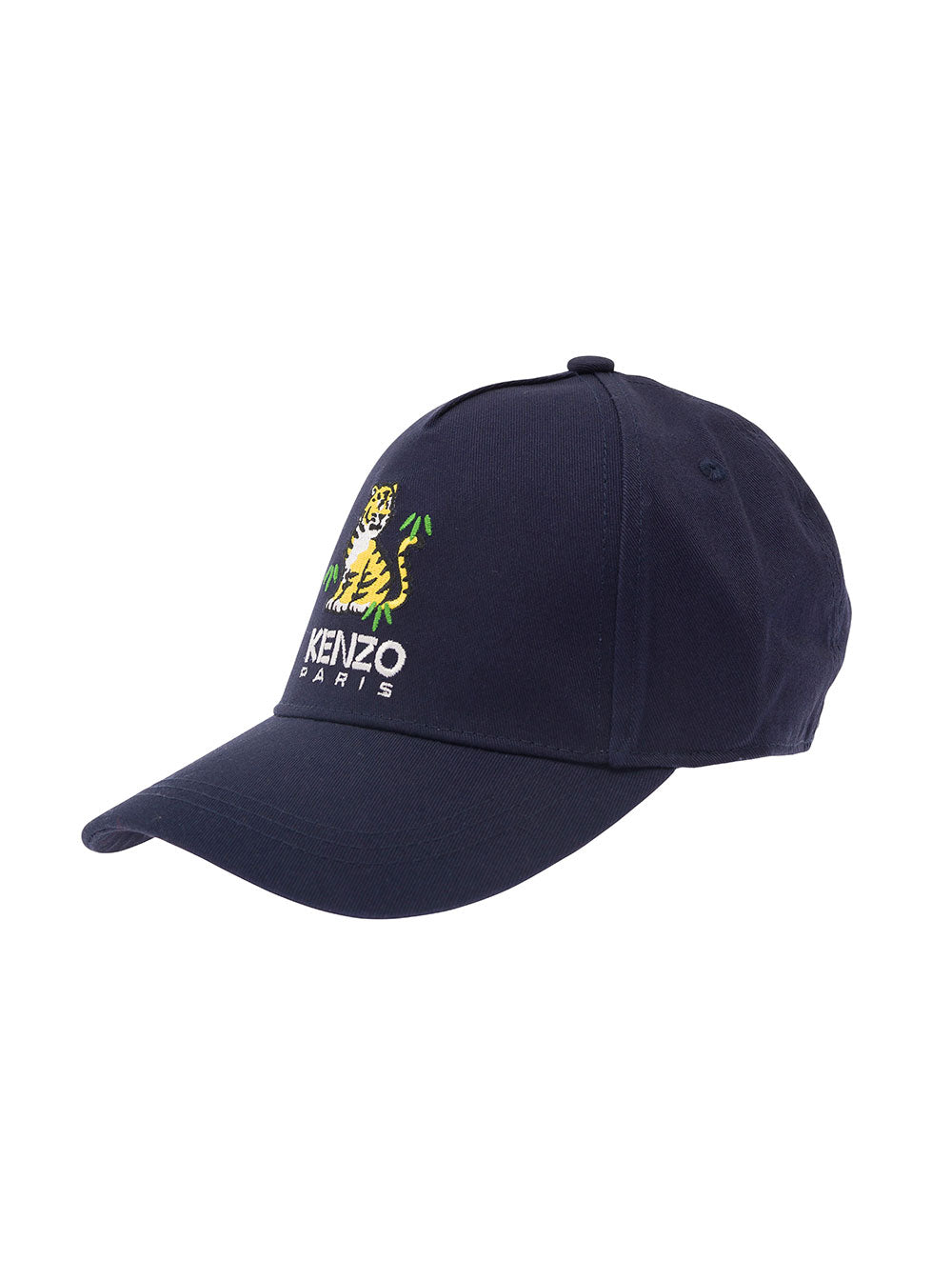 Blue Baseball Cap With Embroidered Tiger And Logo Cotton Boy Blu Hats Gloves