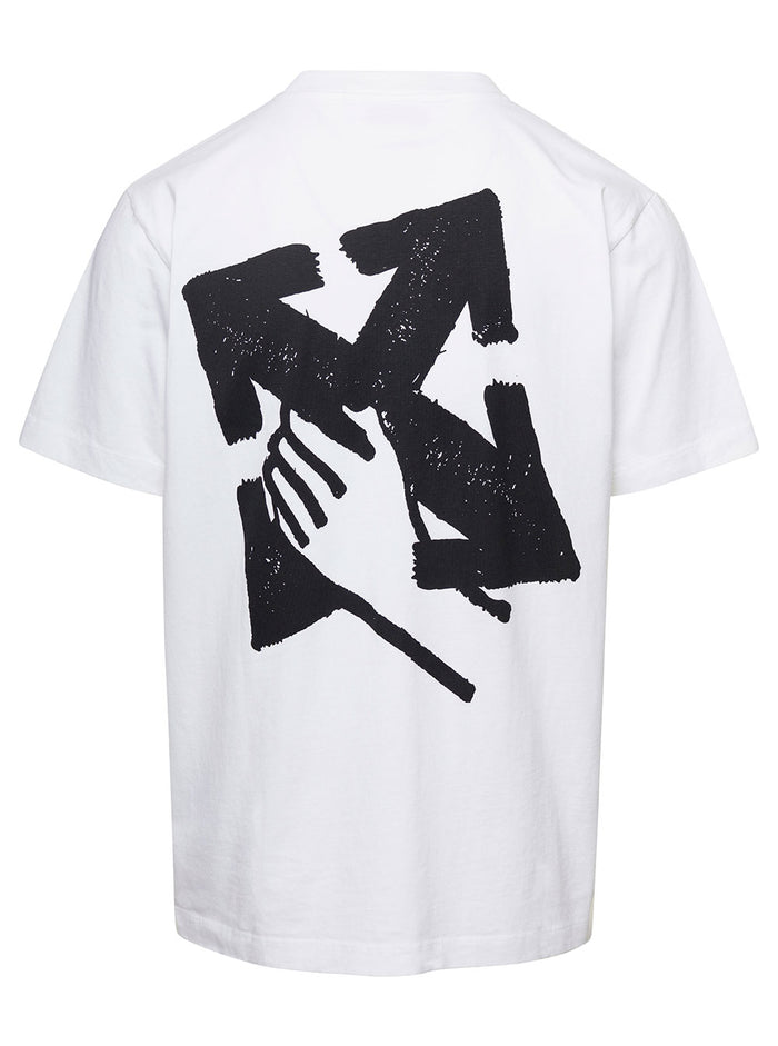 White Hand Arrow Print T-Shirt Cotton Man Tshirts And Polo Shirts