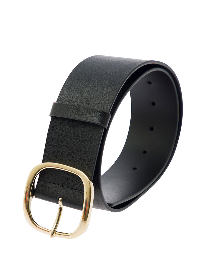 Patricia Black Belt With Square Patent Leather Woman Calf