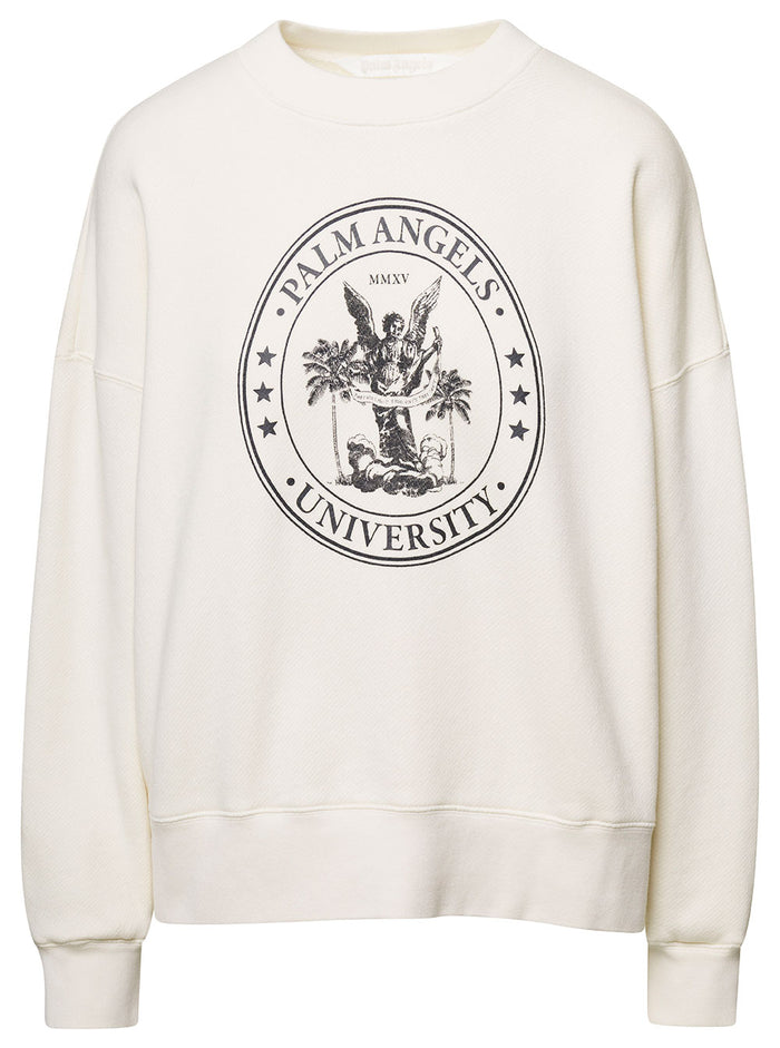 White College Classic Crewneck Sweatshirt Cotton Woman Sweatshirts
