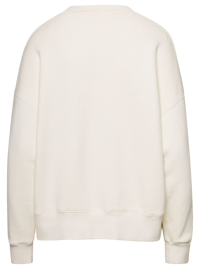 White College Classic Crewneck Sweatshirt Cotton Woman Sweatshirts