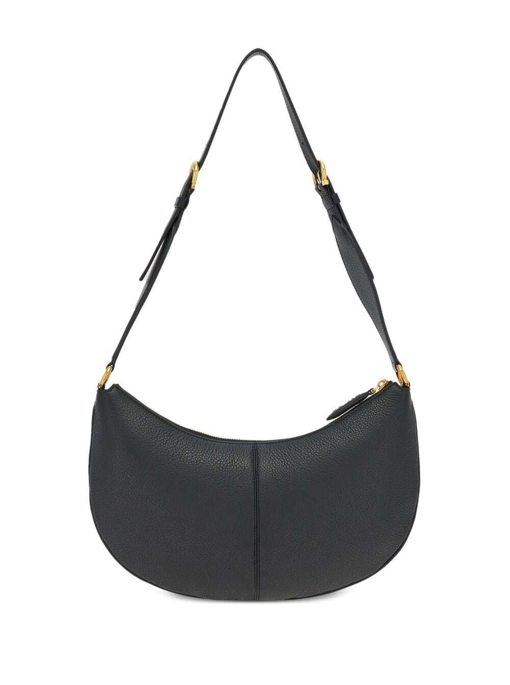 Black Maxi Gancio S Shoulder Bag Leather Woman Calf Crossbody