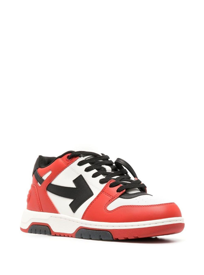 Out Of Office Low-Top Sneakers Red Leather Man Calf Polyester