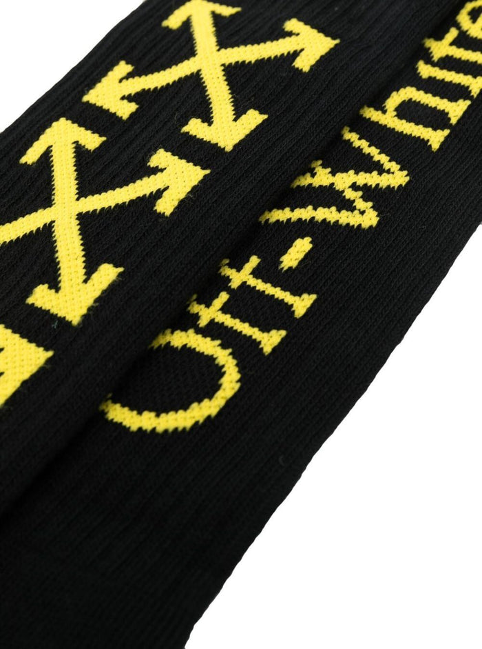 Socks With Signature Arrow Logo Black Cotton Man Polyamide Elastane Underwear