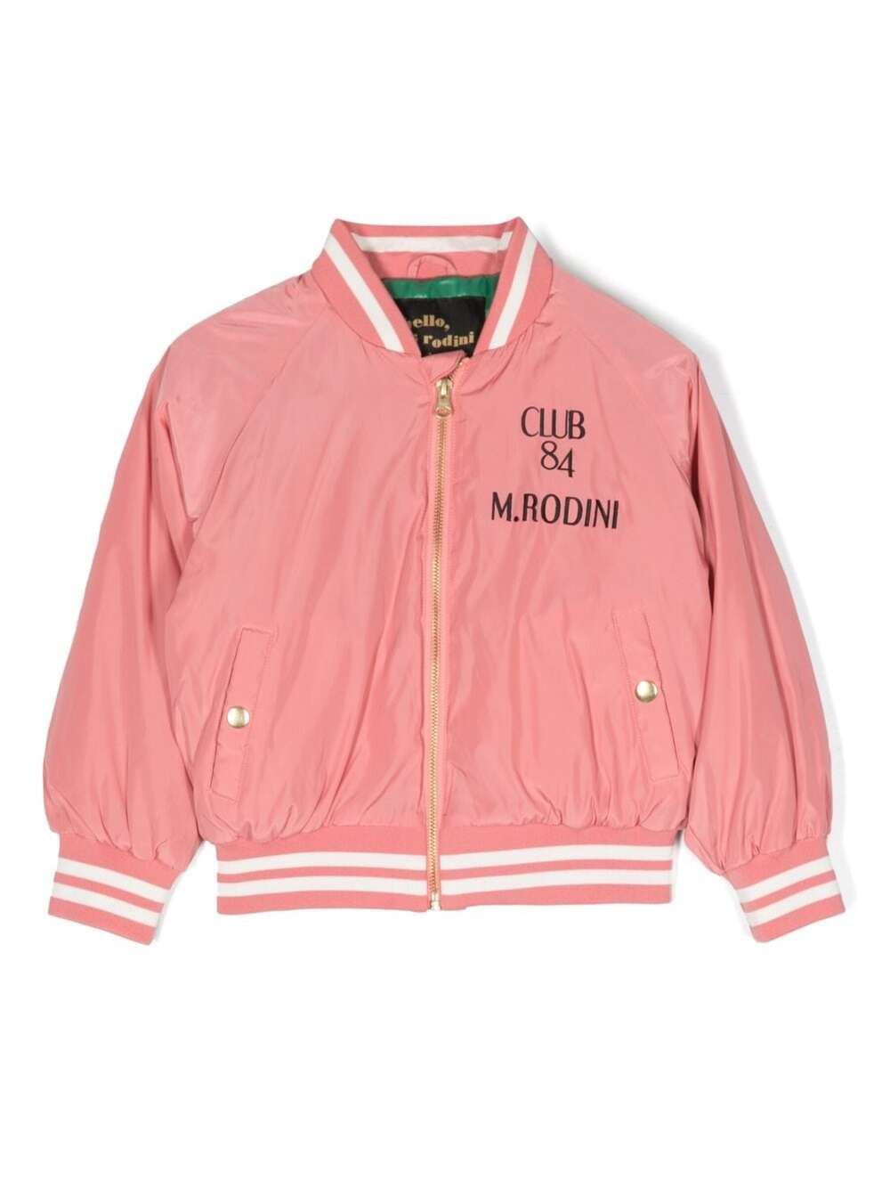 Pigeons Woven Baseball Jacket Pink Recycled Polyester