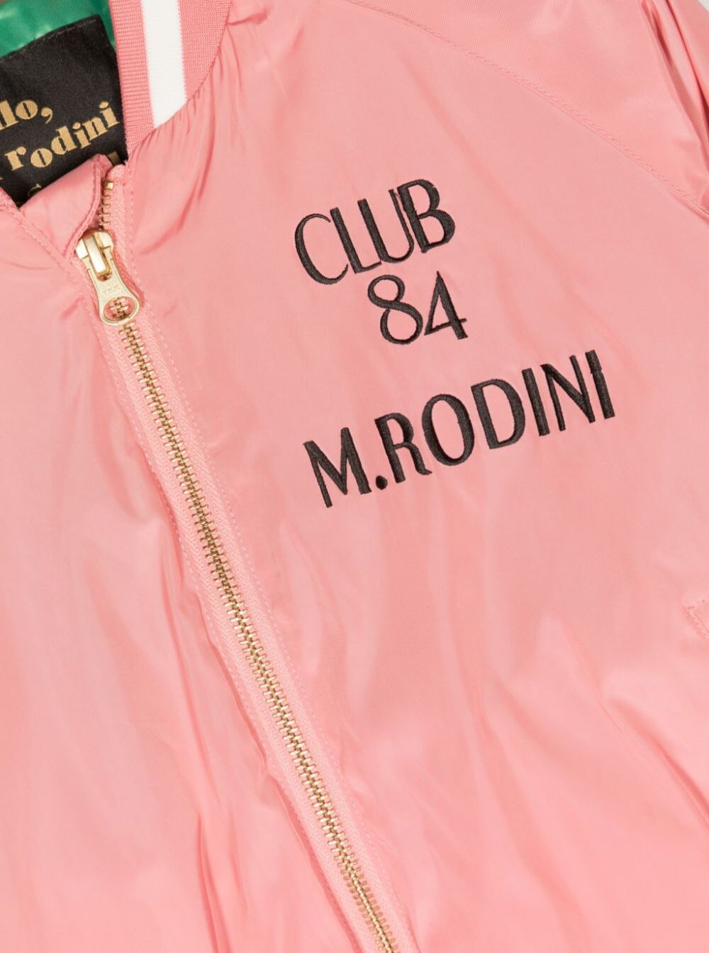Pigeons Woven Baseball Jacket Pink Recycled Polyester