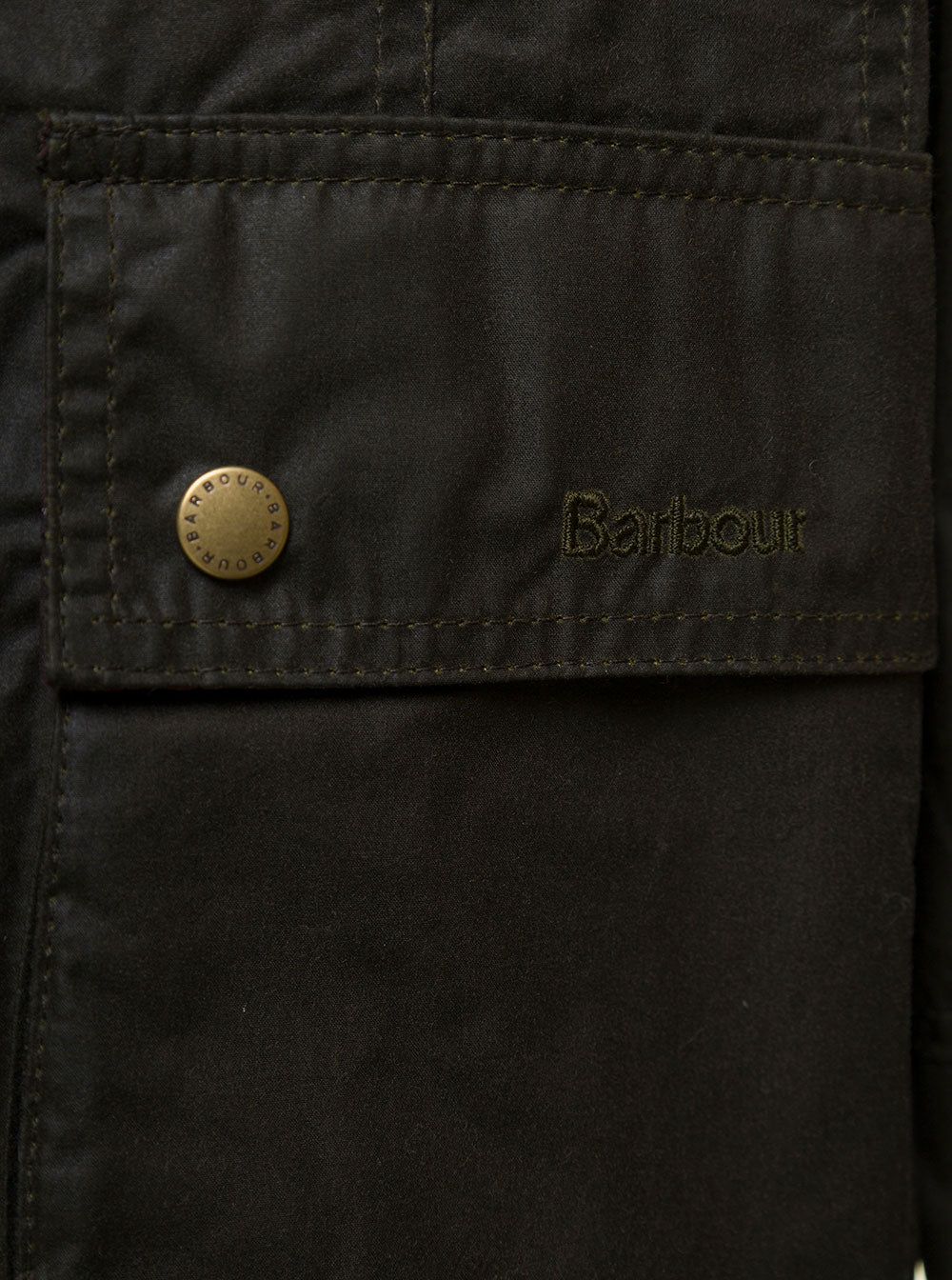 Dark Green Jacket With Ribbed Collar Waxed Cotton Woman