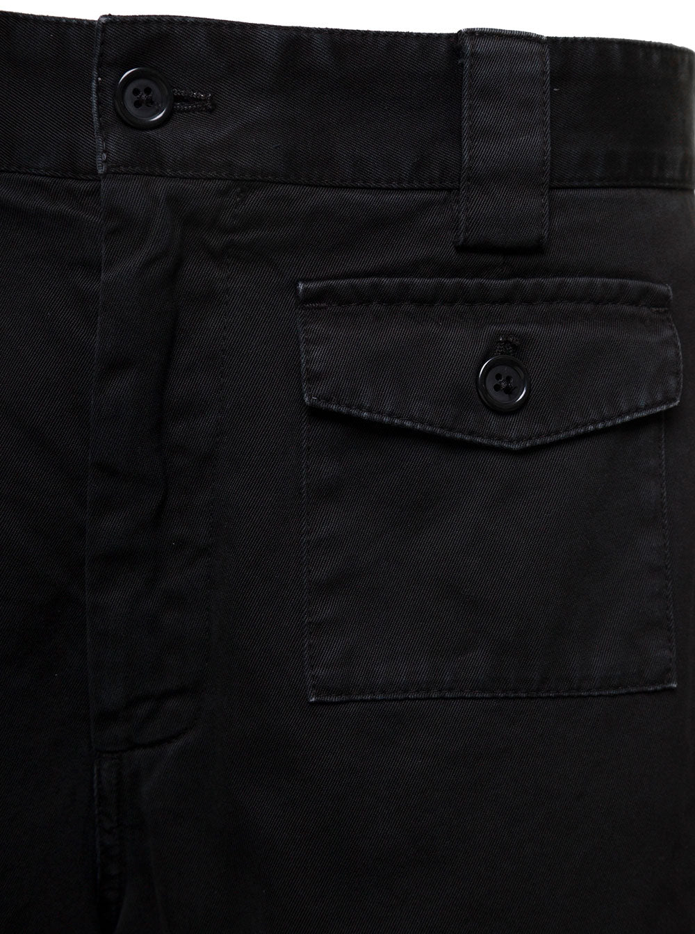 Black Cargo Pants With Multi-Pockets Cotton Man Trousers