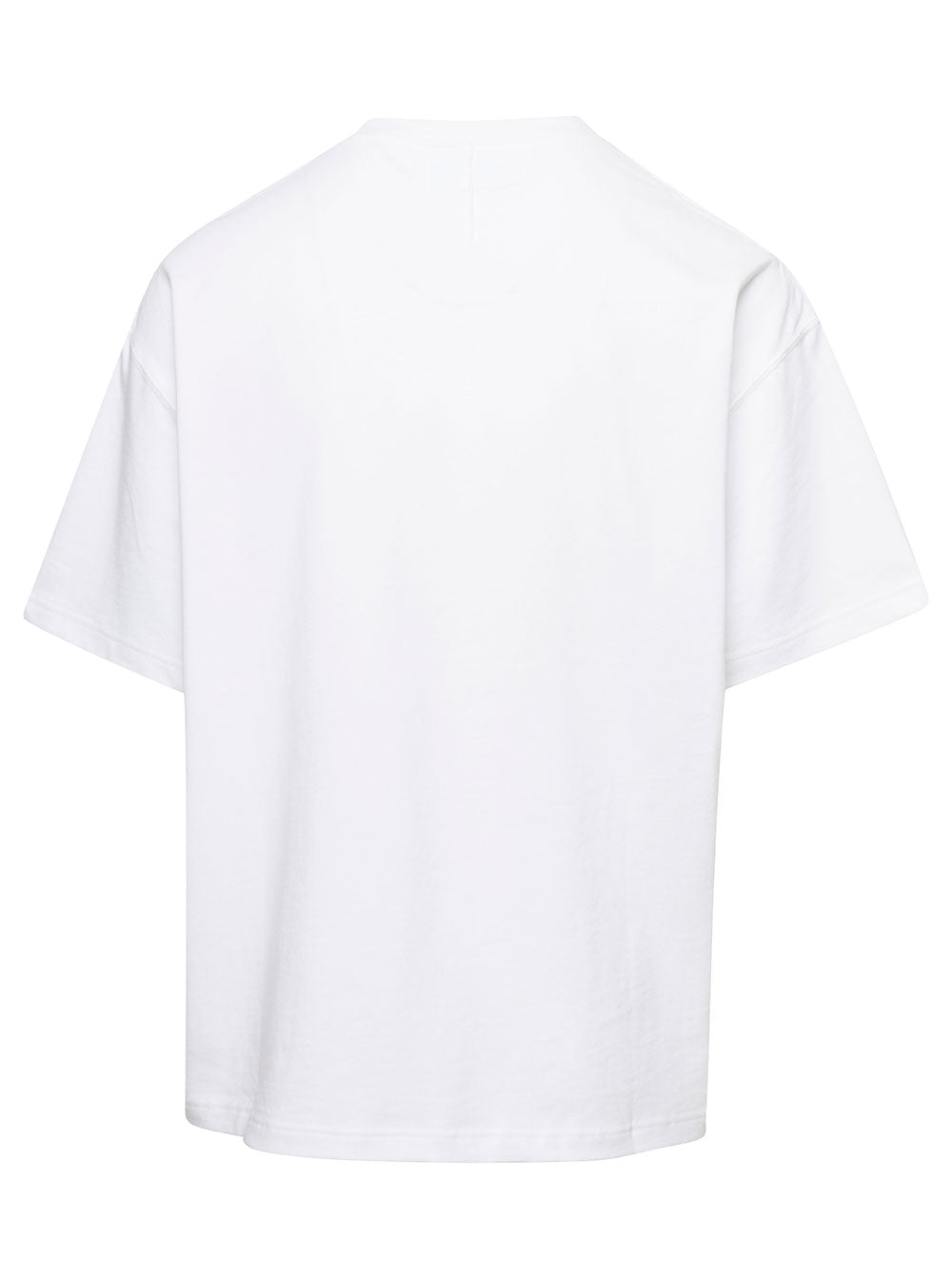 White Crewneck T-Shirt With Logo And Baloon Print On The Chest Cotton Man Tshirts Polo Shirts