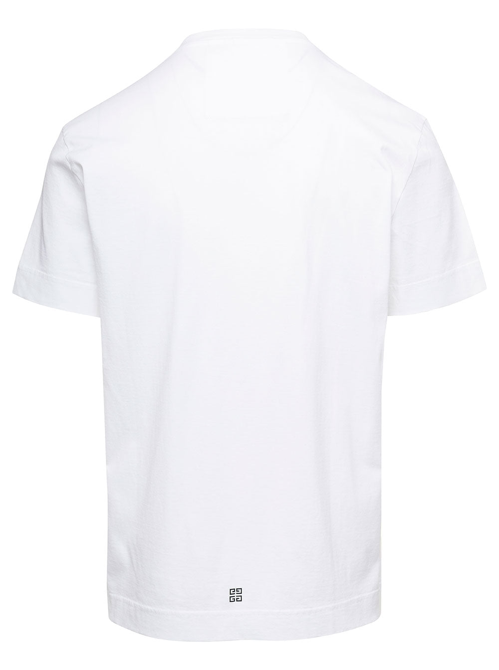 White Crewneck T-Shirt With Front Logo Lettering Print Cotton Man Tshirts And Polo Shirts