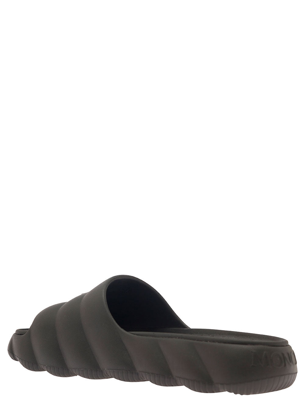 Lilo Black Slides Quilted Rubber Woman Elastodiene Flat Shoes