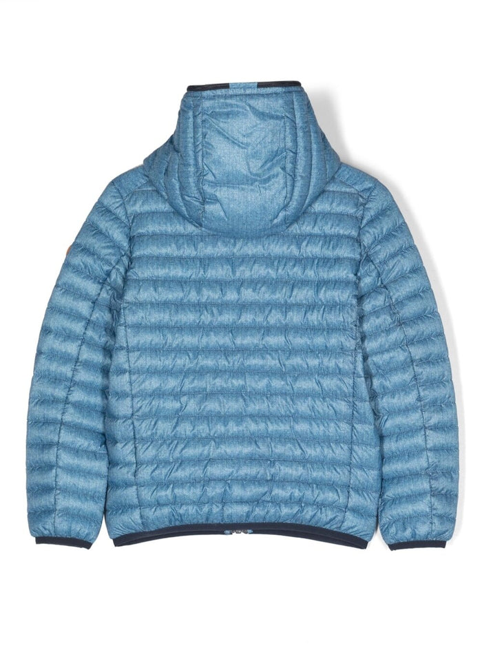 Save The Duck Boys Drew Light Blue Quilted Nylon Ecological Down Jacket Polyester