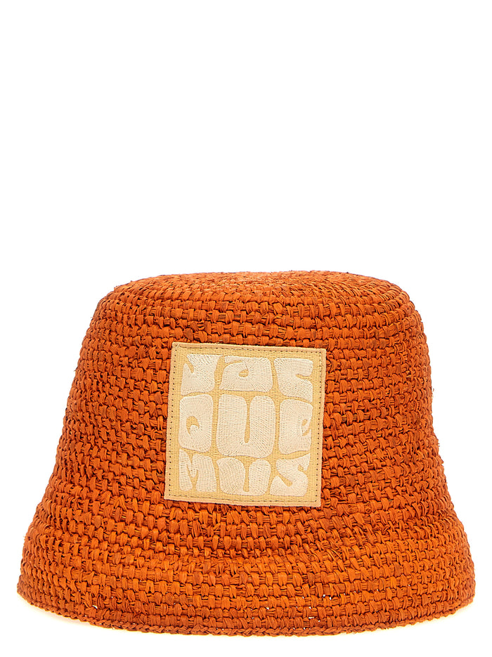 Le Bob Ficiu bucket hat Orange Raffia