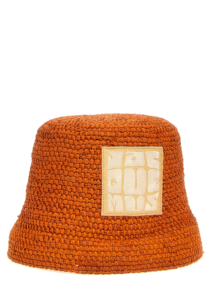 Le Bob Ficiu bucket hat Orange Raffia