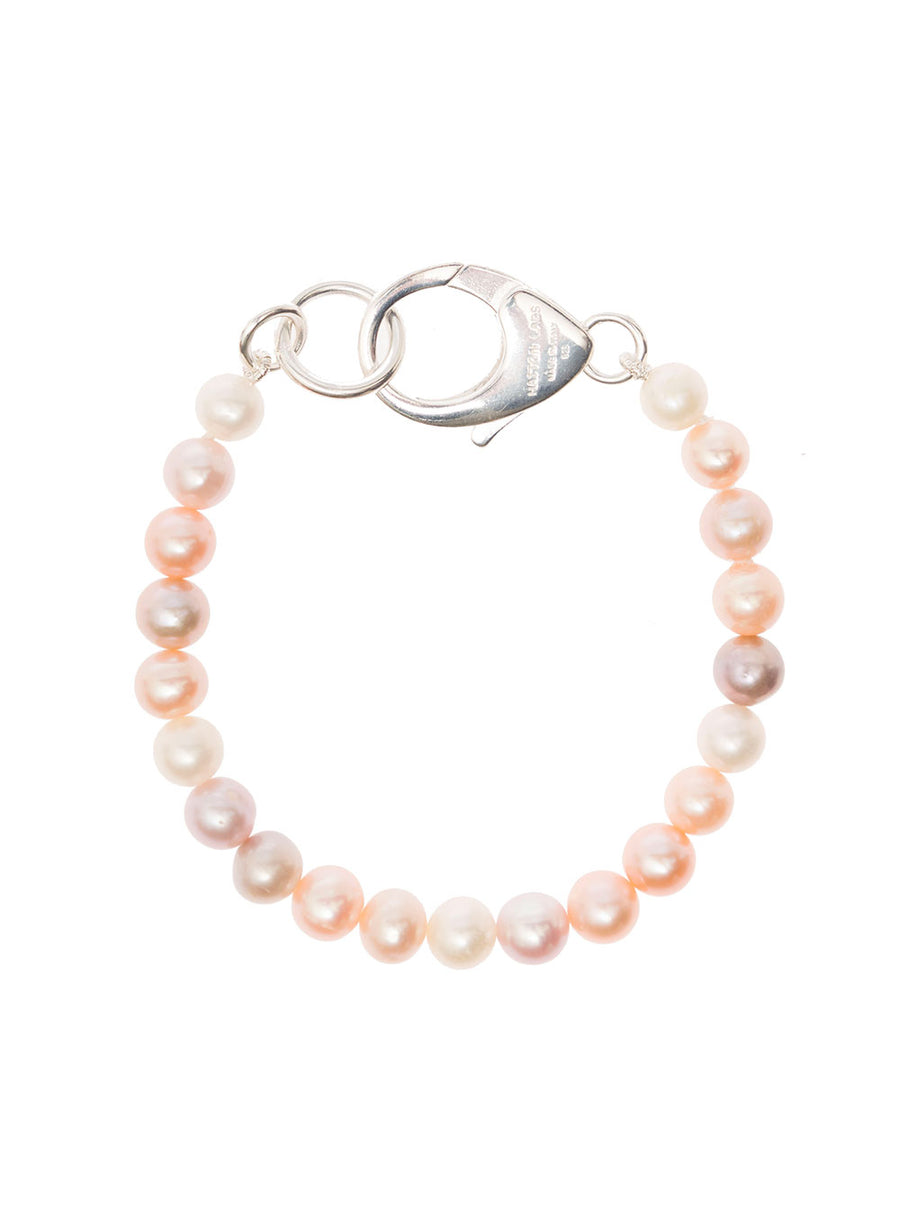 Silver Bracelet With Mixed Pink Freshwater Pearls Bracelets