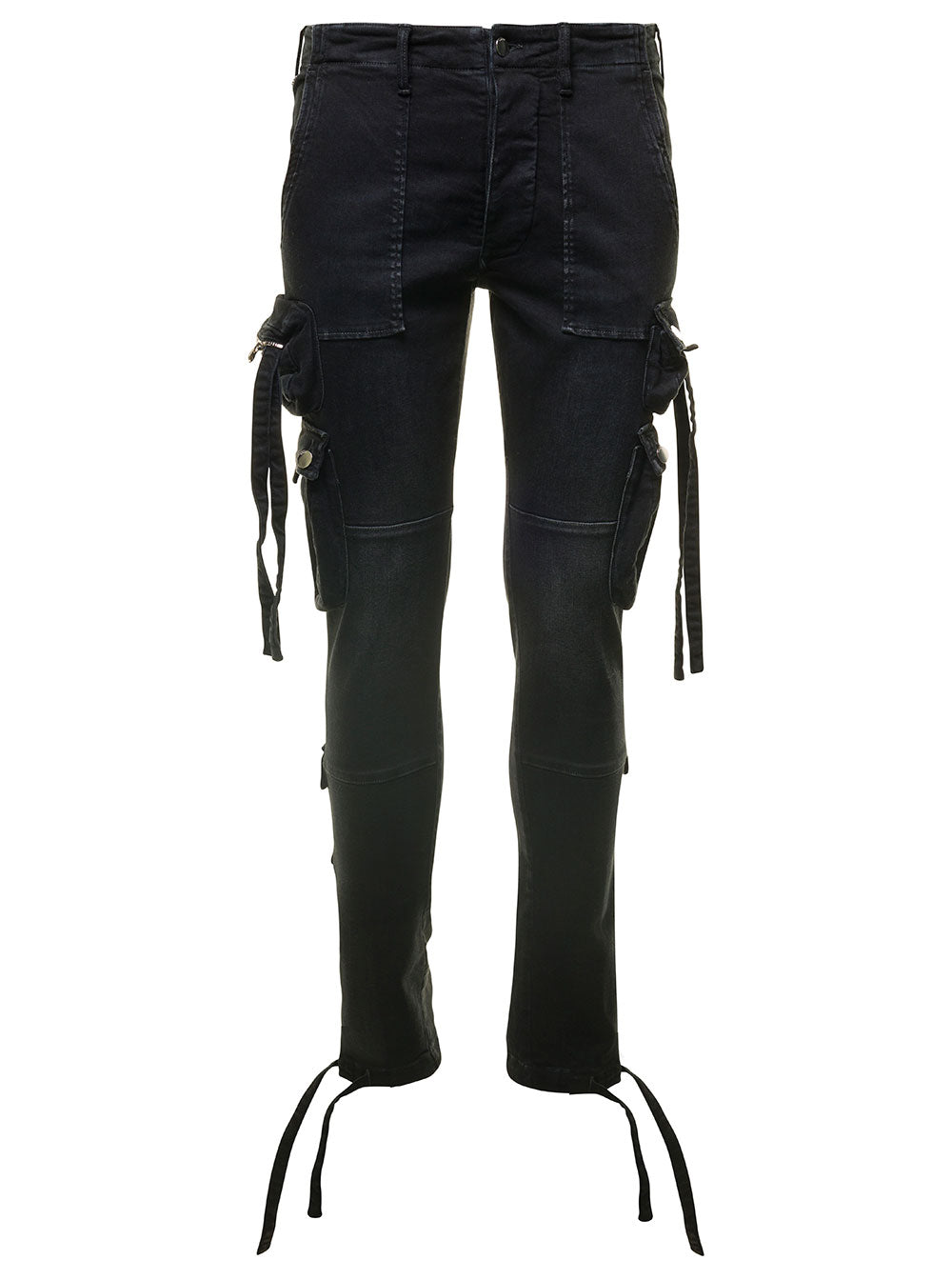 Black Tactical Cargo Pants Cotton Stretch Man Trousers