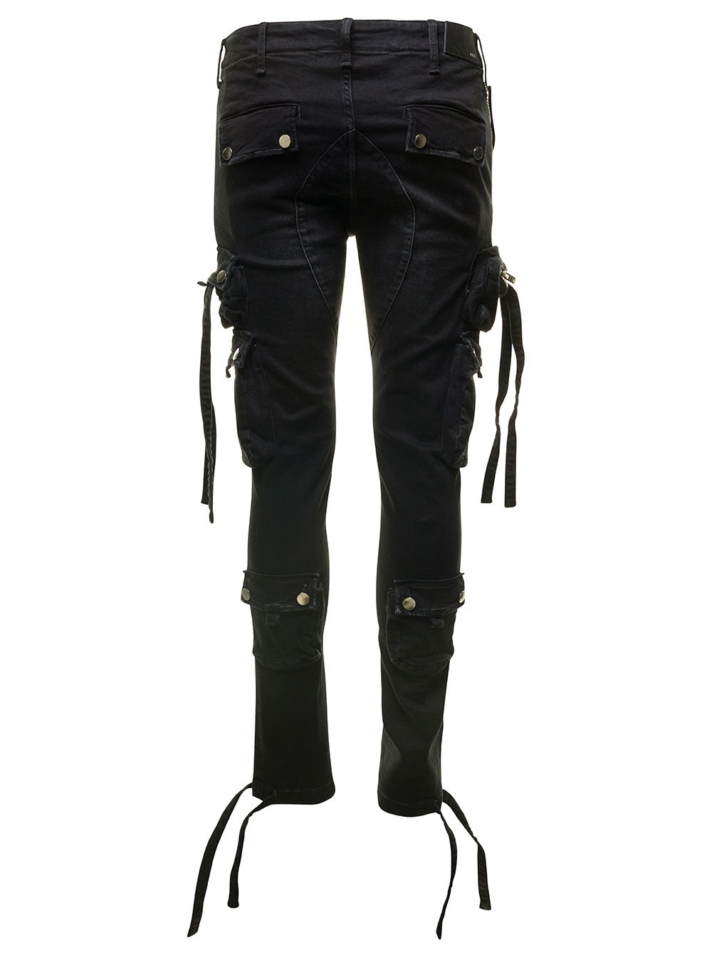 Black Tactical Cargo Pants Cotton Stretch Man Trousers