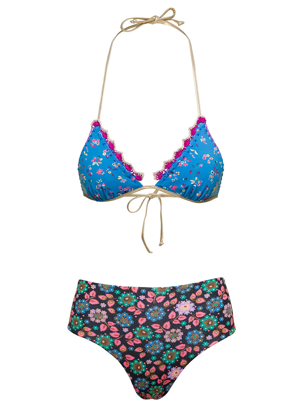 Doris Multicolor Reversible Two-Piece Swimsuit With Graphic Print Woman Polyamide Elastan Beachwear