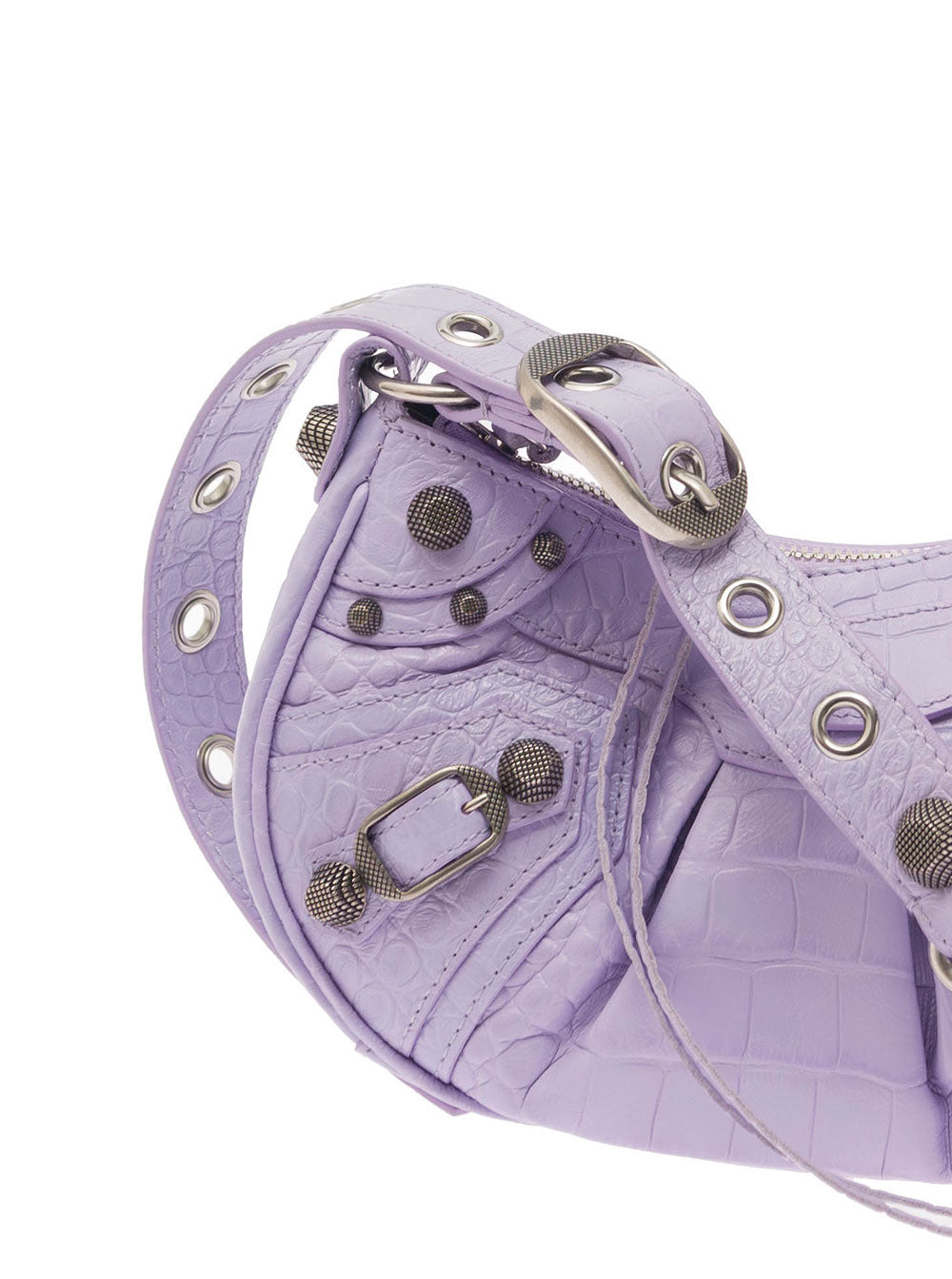 Le Cagole Xs Crossbody Bag Violet Crocodile Leather Woman Calf Shoulder