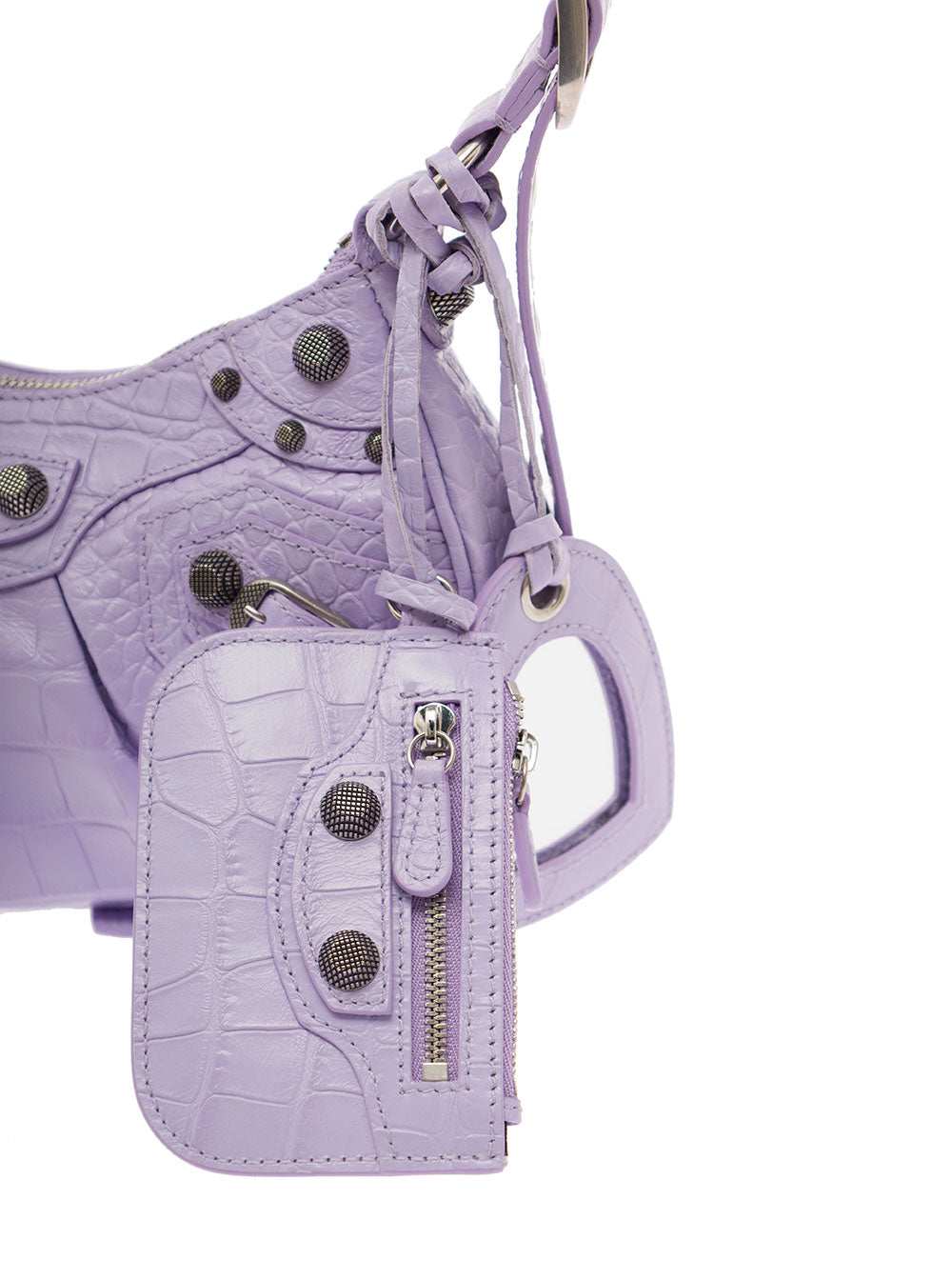 Le Cagole Xs Crossbody Bag Violet Crocodile Leather Woman Calf Shoulder