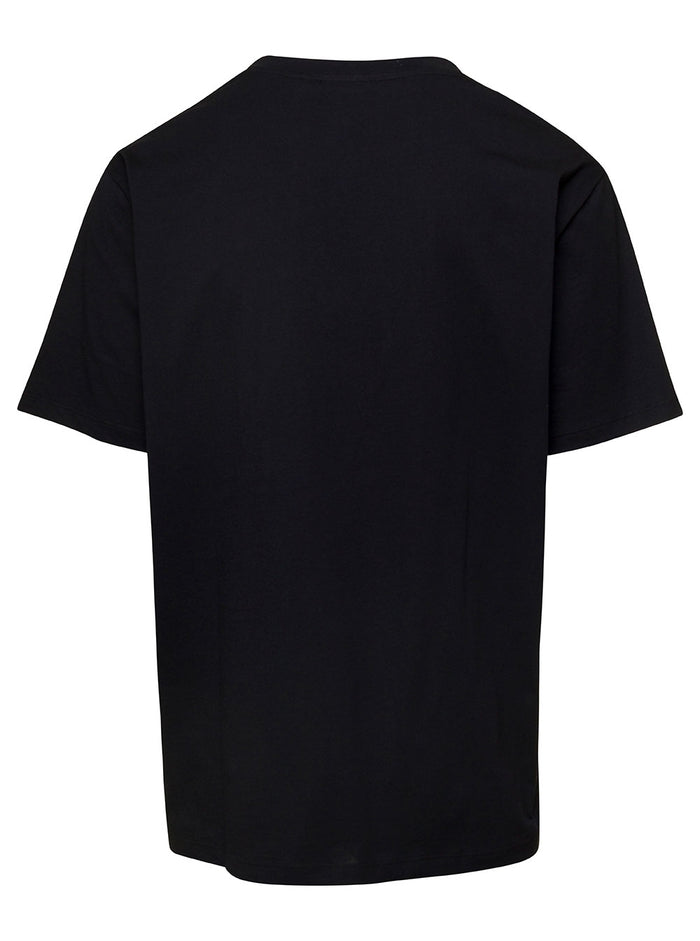 Black Crewneck T-Shirt Witth Printed Logo On The Chest Cotton Man Tshirts And Polo Shirts