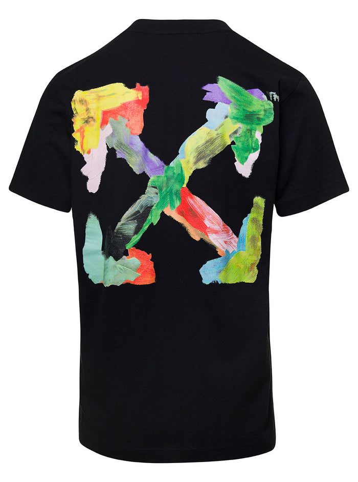 Black Crewneck T-Shirt With Logo And Signature Arrow Print Cotton Man Tshirts Polo Shirts