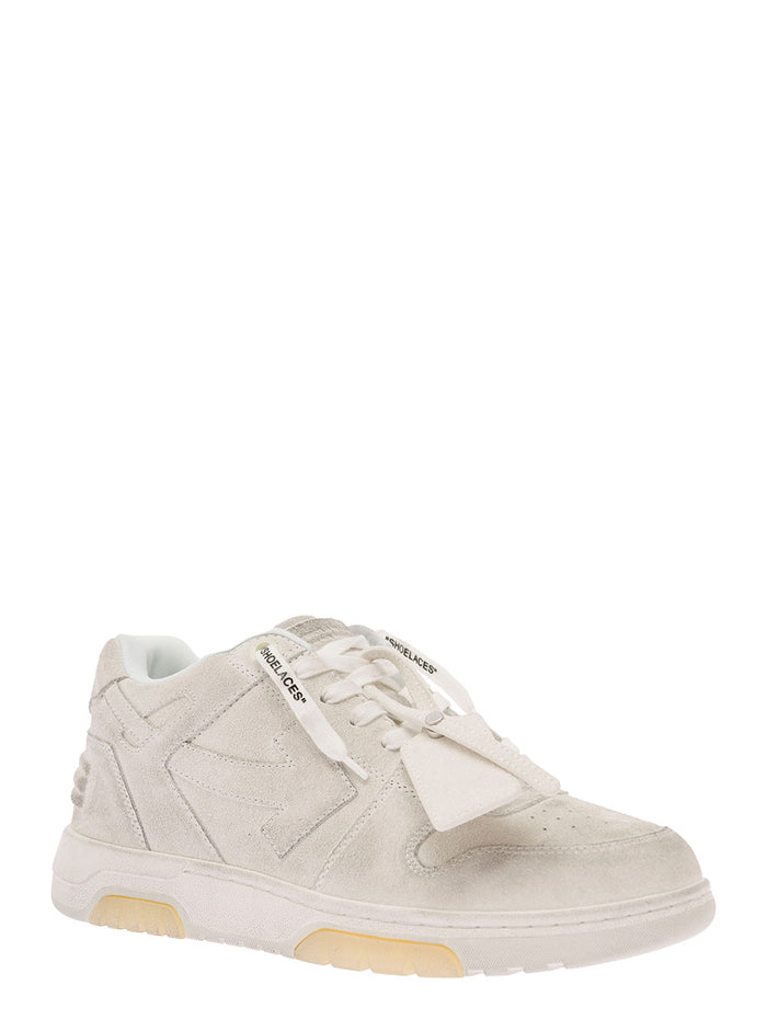Out Of Office Sneakers White Leather Man Calf Polyester