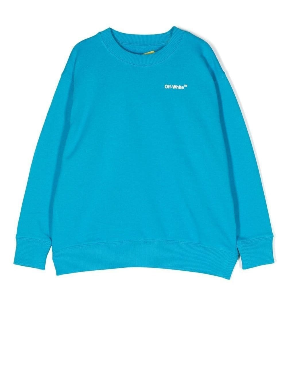 Crewneck Sweatshirt With Logo And Signature Arrow Print Light-Blue Cotton Boy Light Blue Sweatshirts