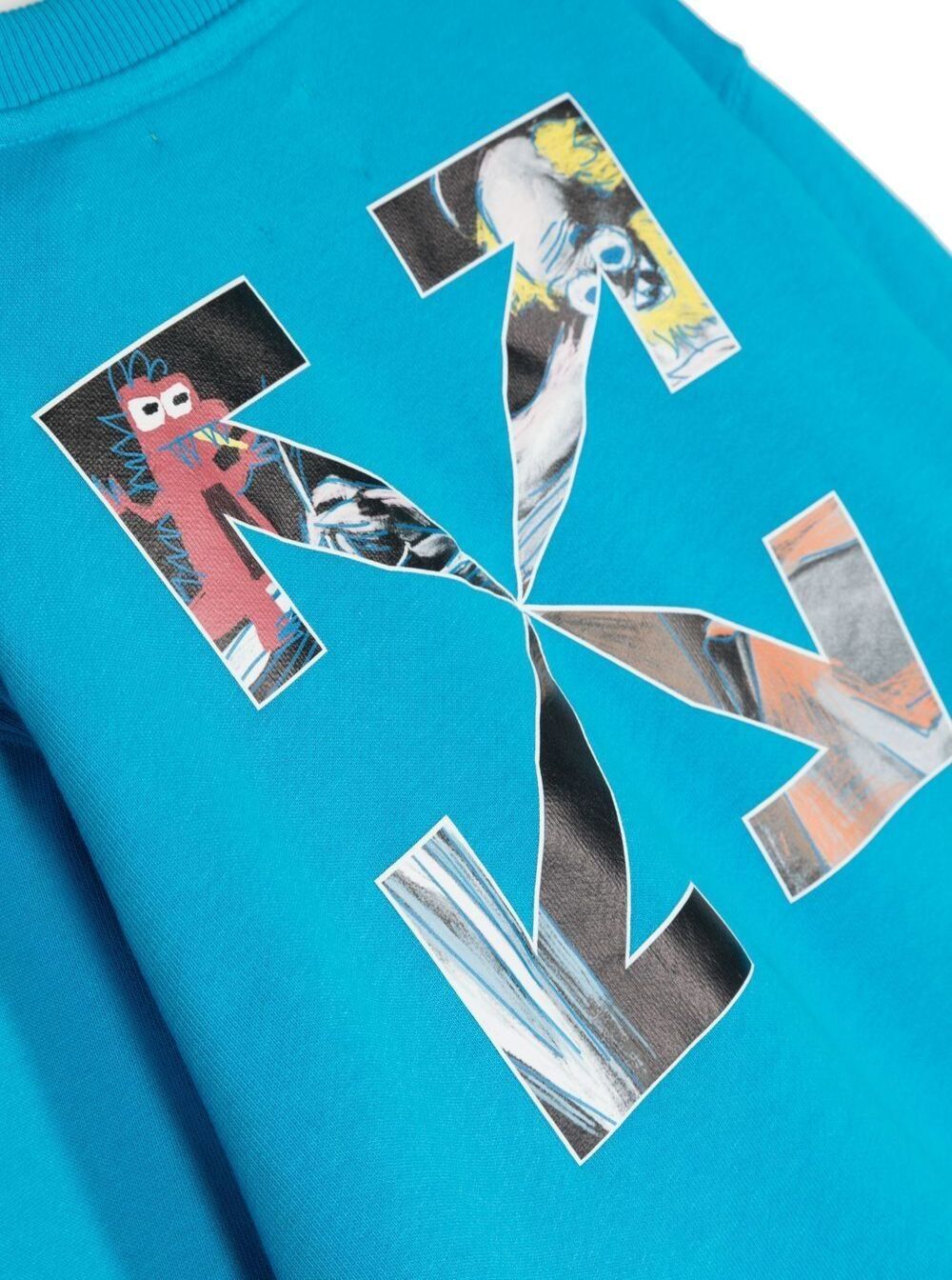 Crewneck Sweatshirt With Logo And Signature Arrow Print Light-Blue Cotton Boy Light Blue Sweatshirts