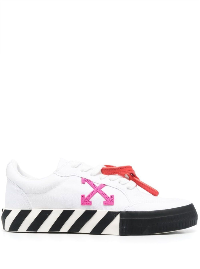 Vulcanized Low-Top Sneakers White Leather Woman Cotton