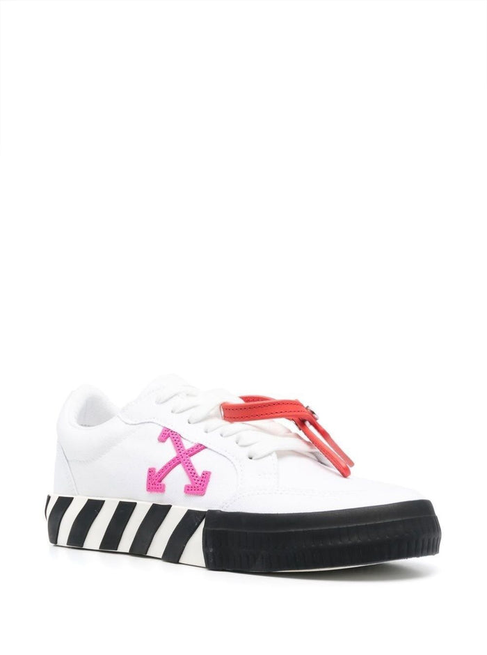 Vulcanized Low-Top Sneakers White Leather Woman Cotton