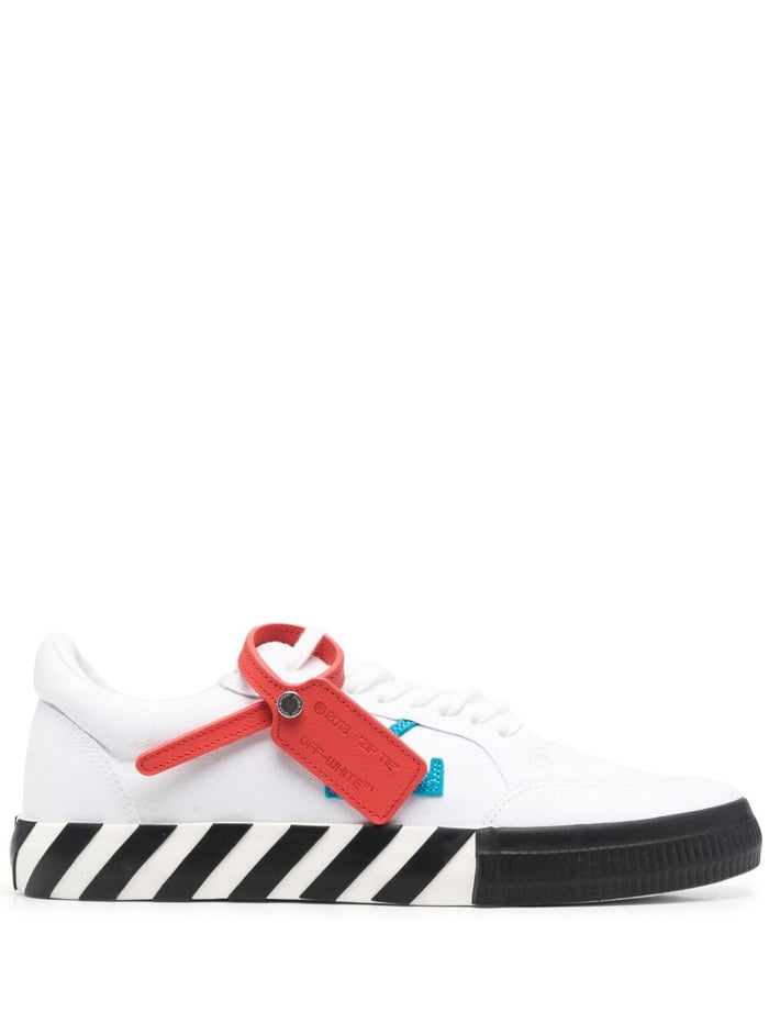 (low Vulcanized Canvas White Blue) Cotton Sneaker
