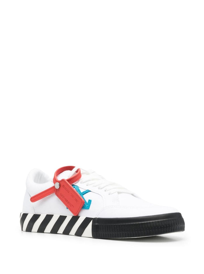 (low Vulcanized Canvas White Blue) Cotton Sneaker