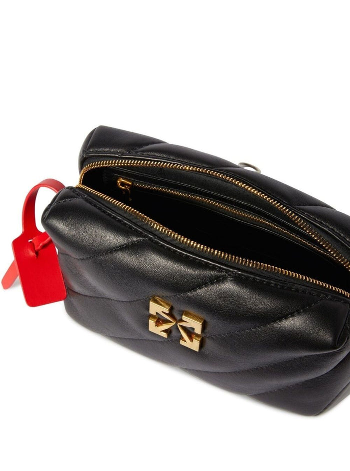 Jackhamemr Camera Bag Black Leather Woman Calf Crossbody