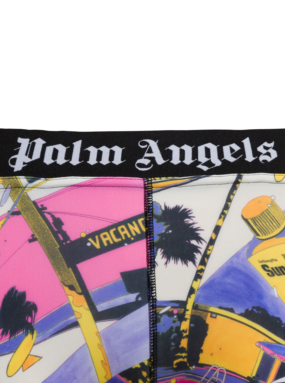 Miami Multicolor Biker Shorts With All-Over Graphic Print Stretch Fabric Woman Elastane And Bermuda
