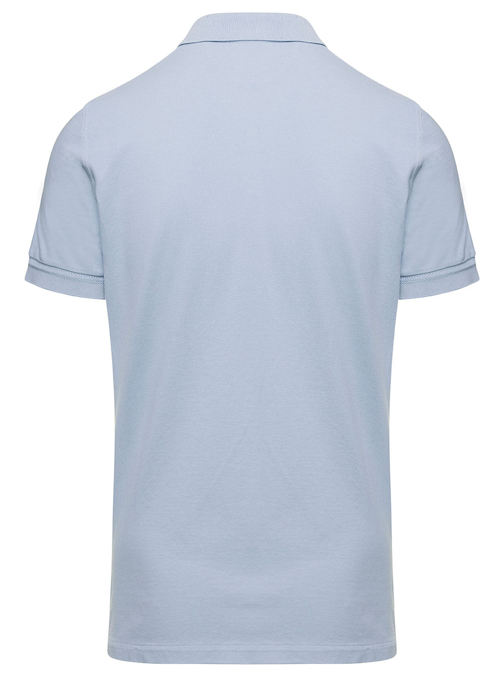Light Blue Polo Shirt With Classic Collar Cotton Man Tshirts And